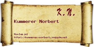 Kummerer Norbert névjegykártya